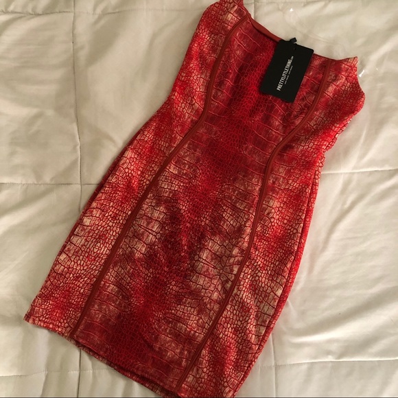 Red Snake Print Dress - Picture 3 of 3